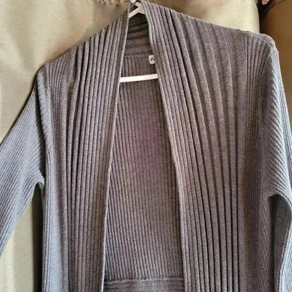 Parkhurst Open Waterfall Draped Front Casual Grey cardigan sweater  S - Picture 8 of 10